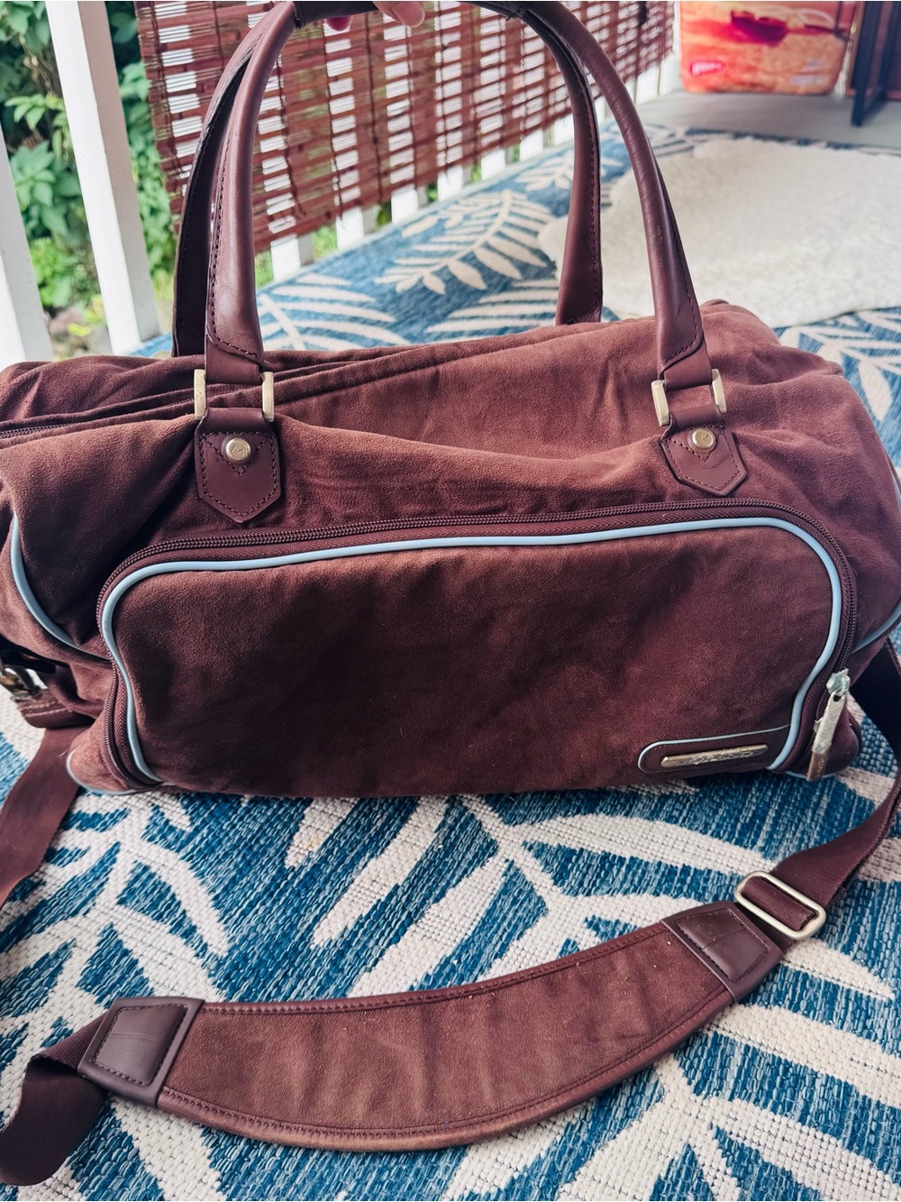 Women’s Murano Brown Suede Duffle Bag
 With Shoulder Strap